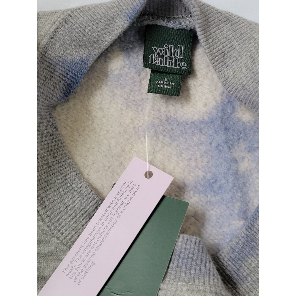 Wild Fable Sweatshirt Blue Grey Tie-Dye‎ Sz S - Picture 3 of 8